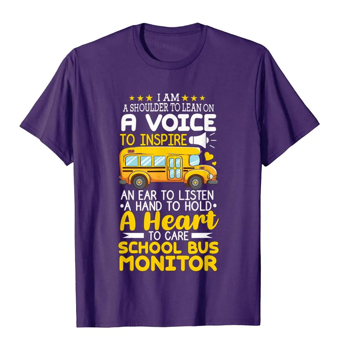 School Bus Monitor A Shoulder To Lean On A Voice To Inspire T-Shirt T Shirt Tops & Tees Oversized Cotton Moto Biker Custom Men