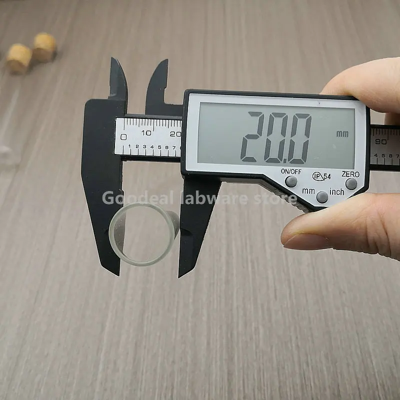 Outer Diameter 20mm Round Bottom Thickened Glass Test Tube Lab Glass Reagent Reaction Container with Cork Stopper