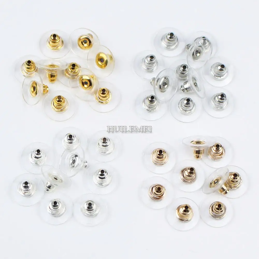 

100pcs/lot Silicone Stud Earring Back Stoppers Ear Post Nuts DIY Craft Jewelry Making Accessories Findings Components Wholesale