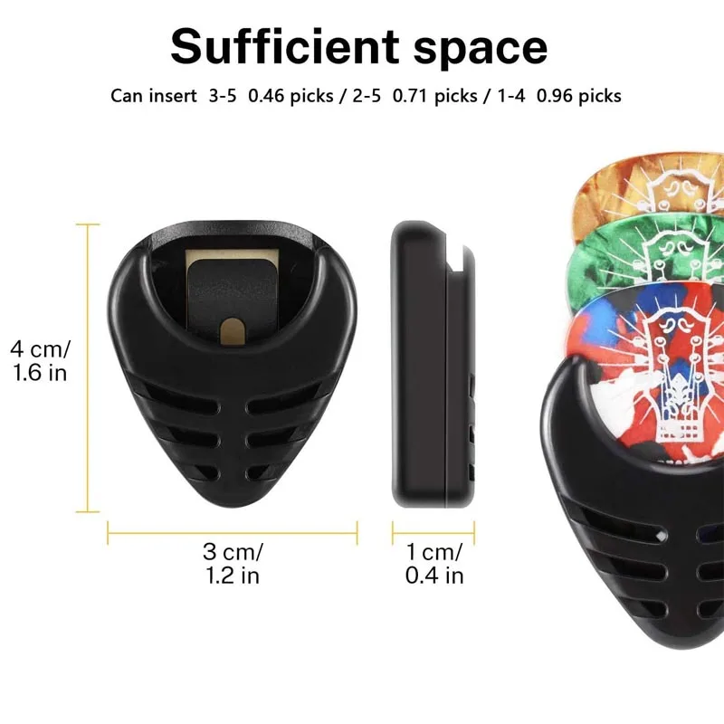 1Pc Guitar Pick Holder Mini Plastic Box Sticky Style for Acoustic Guitar Electric Guitar Bass Ukulele Accessories