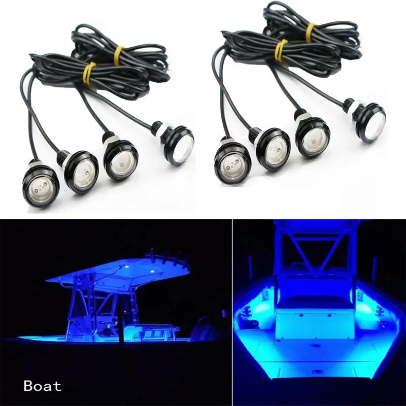 8PCS White Red Green Blue Amber LED DRAIN PLUG LIGHT Waterproof Transom Underwater Boat Light