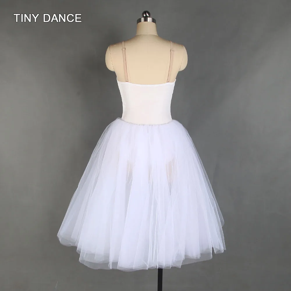 White/Red/Blue Camisole Ballet Dress Girls Long Ballet Dance Tutu with Soft Tulle Skirt Performance Costume Leotard Dress 20137