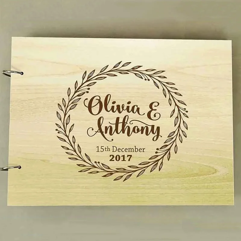 Rustic Wedding Guest Book, Custom Guest Book, Photo Albums, Engraved Sayings, Wedding Souvenirs Decoration