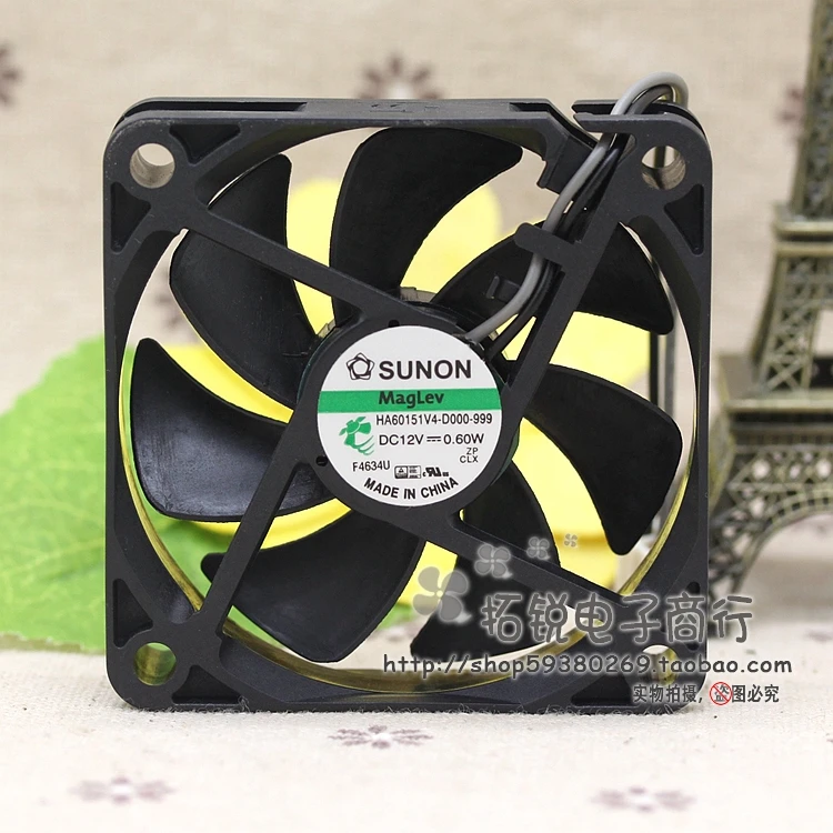 

SUNON HA60151V4-D000-999 Server Cooling Fan DC 12V 0.60W 60x60x15mm 3-wire