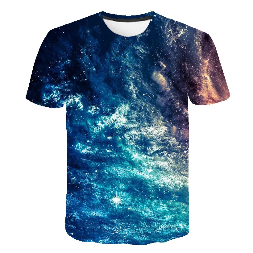 2020 Summer Purple Galaxy t shirt Men Space 3d Printing T-Shirt Universe Short Sleeve Print Tshirts Funny Casual Tops O-Neck