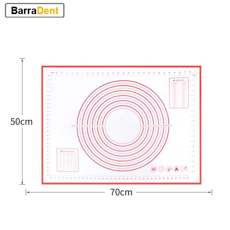 50*70 ซม.หนาพิเศษ Non Stick Baking Mat ซิลิโคน Kneading Pad แป้งพิซซ่า Rolling Pin Bakeware Gadgets ครัวอุปกรณ์เสริม