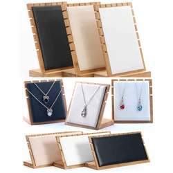 White Black Gray Beige Small or Large Bamboo Jewelry Display Stand Necklace Holder Pendant Chain Bracelet Hanging Organize Board