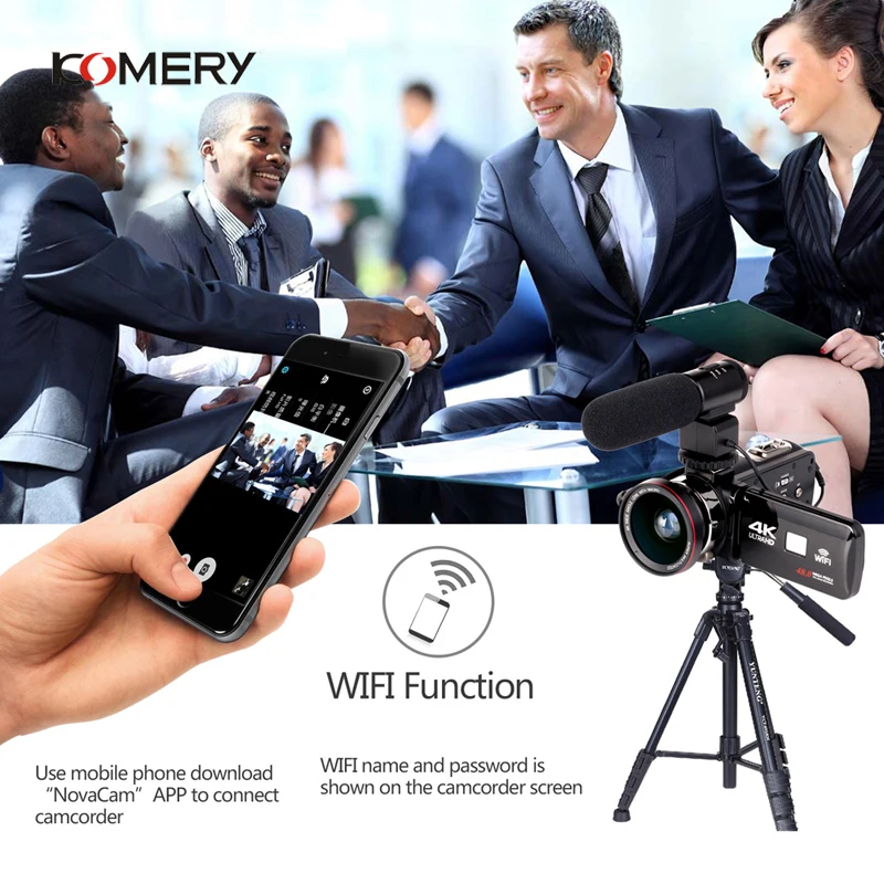 4K HD Video Camera 64MP YouTube Live Streaming Vlog Camcorder 16X Digital Zoom WIFI Webcam Night Vision Recording Camera