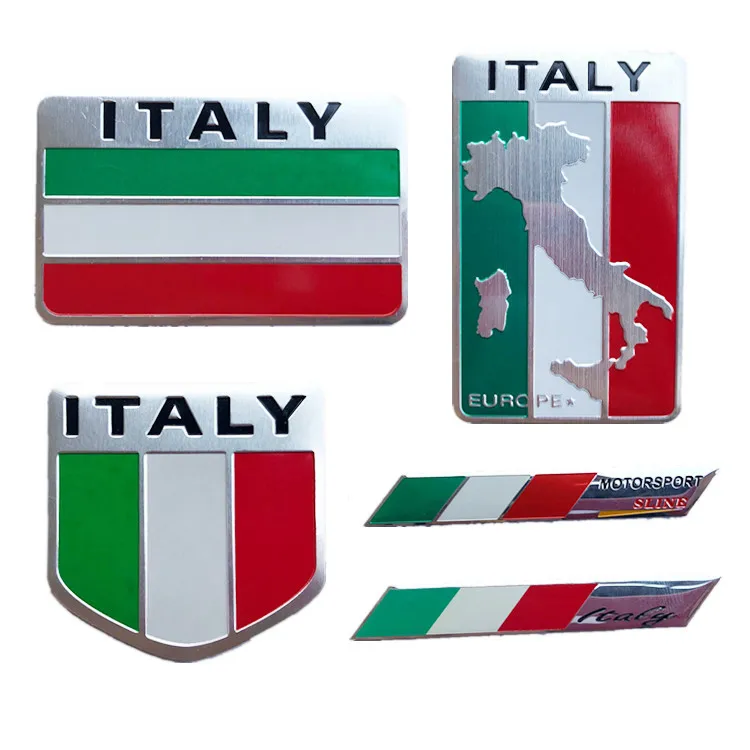 

1 Pcs 3D Metal Italy Flag car Emblem Badge Decal Car Styling Motorcycle for VW Benz Skoda Renault Peugeot Citroen