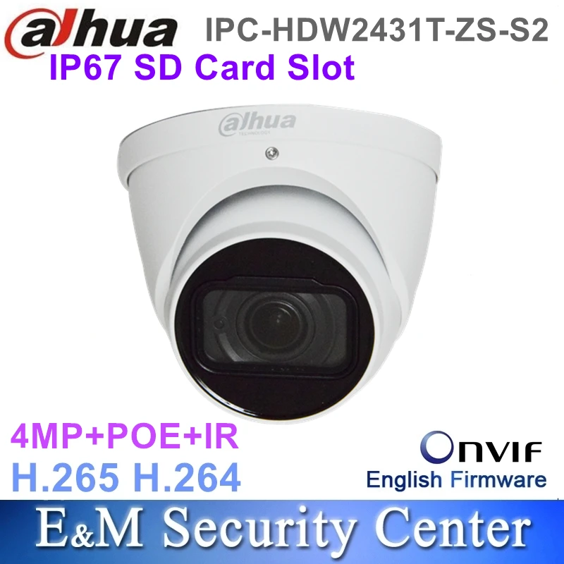 Original Dahua IPC-HDW2431T-ZS-S2 and IPC-HDW2441T-ZS 4MP POE IP67 Lite IR Vari-focal Eyeball Network Camera