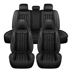 11PCS 5 Seats Car Seat Covers Automobiles Seat Covers Protector Cushion Deluxe PU Leather Front+Rear Full Set SUV Truck