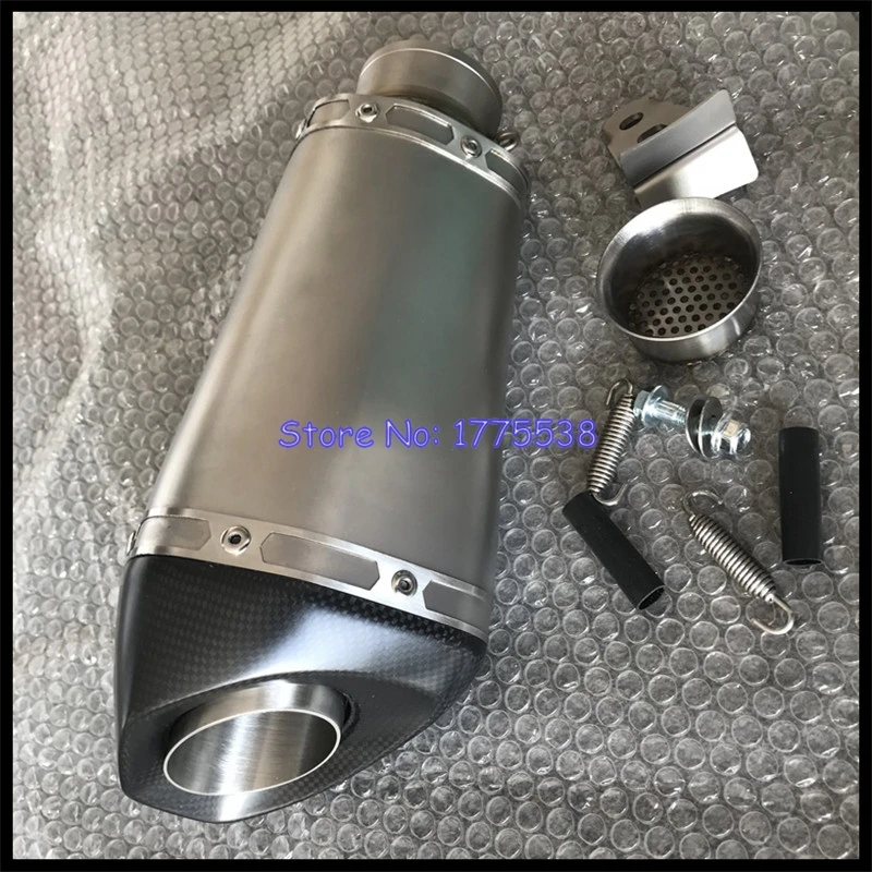 ID:51mm/54mm/57mm/61mm/63mm/65mm L:300mm Motorcycle Exhaust Muffler Titanium Alloy Motorbike Muffler Exhaust Carbon TipDB Killer