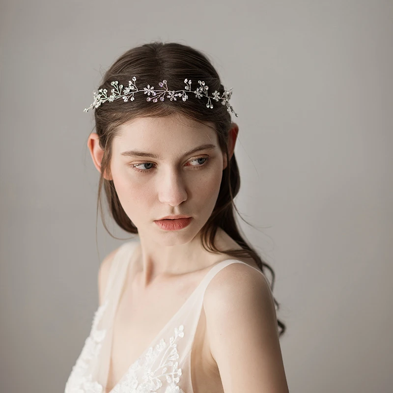 O359 Sneeuw Bloemen Parel Haarbanden Crystal Wedding Haarstukje Rhinestone Bridal Haarband Hoofdband