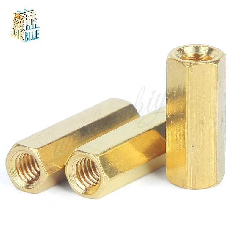 50pcs m3 brass spacer M3*5/6/7/8/10/11/12/14/15/16/18/20/25/30 Female To  Hex Standoff Double Flat copper Hollow cylinders