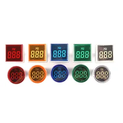 22mm Square Round Measuring Range Digital Display Electricity Hertz meter Frequency Meter Indicator Signal Light Tester 0-99 Hz