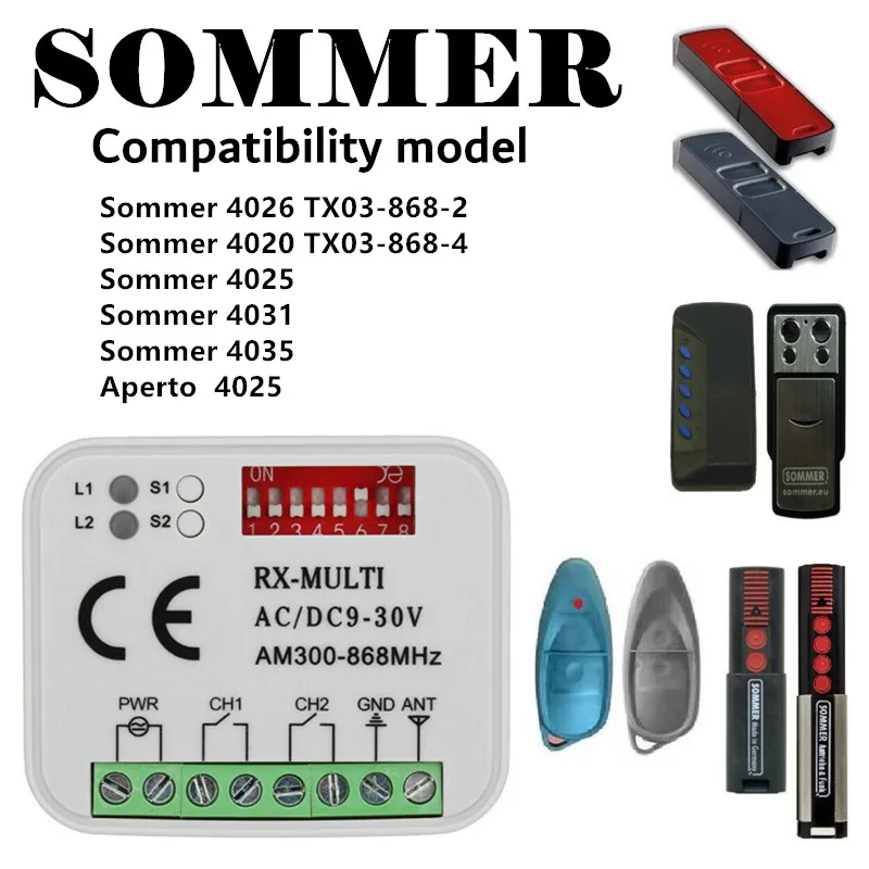 Imagem -05 - Receptor Sommer Compatível com Controles Remotos Sommer 2-ch 8688mhz 930v