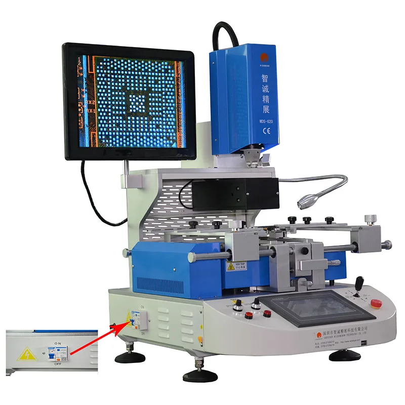 High performance WDS-620 Hot Air PCB Soldering Machine BGA Rework Station IC Chipset Desoldering Solder for all motherboard fix