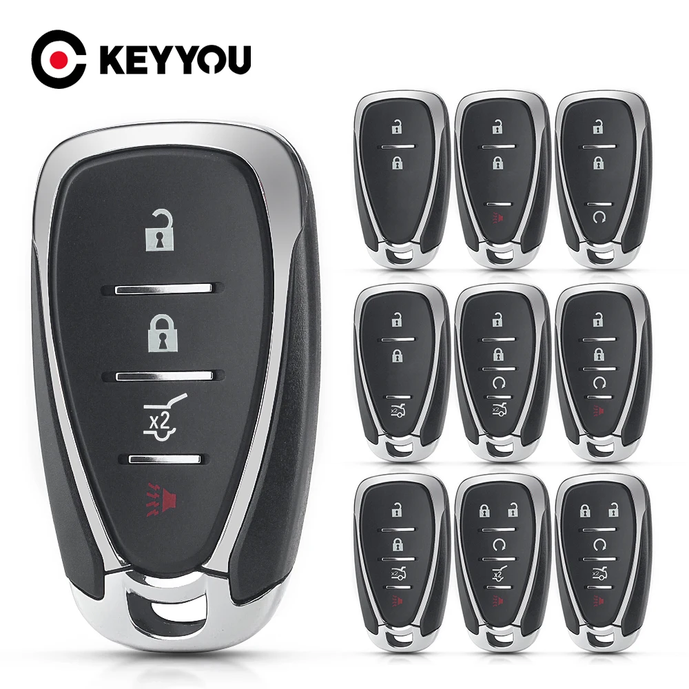 KEYYOU Smart Remote Key Shell Case Fob For Chevrolet Chevy Camaro Cruze Malibu 2016 2017 2018 2019 2020 2/3/4/5 Buttons