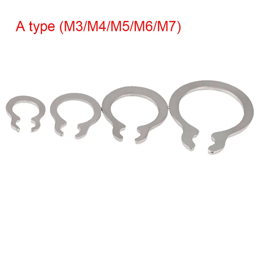 External Retaining Rings 304 Stainless Steel Clamp Spring Circlip Set M3-M150