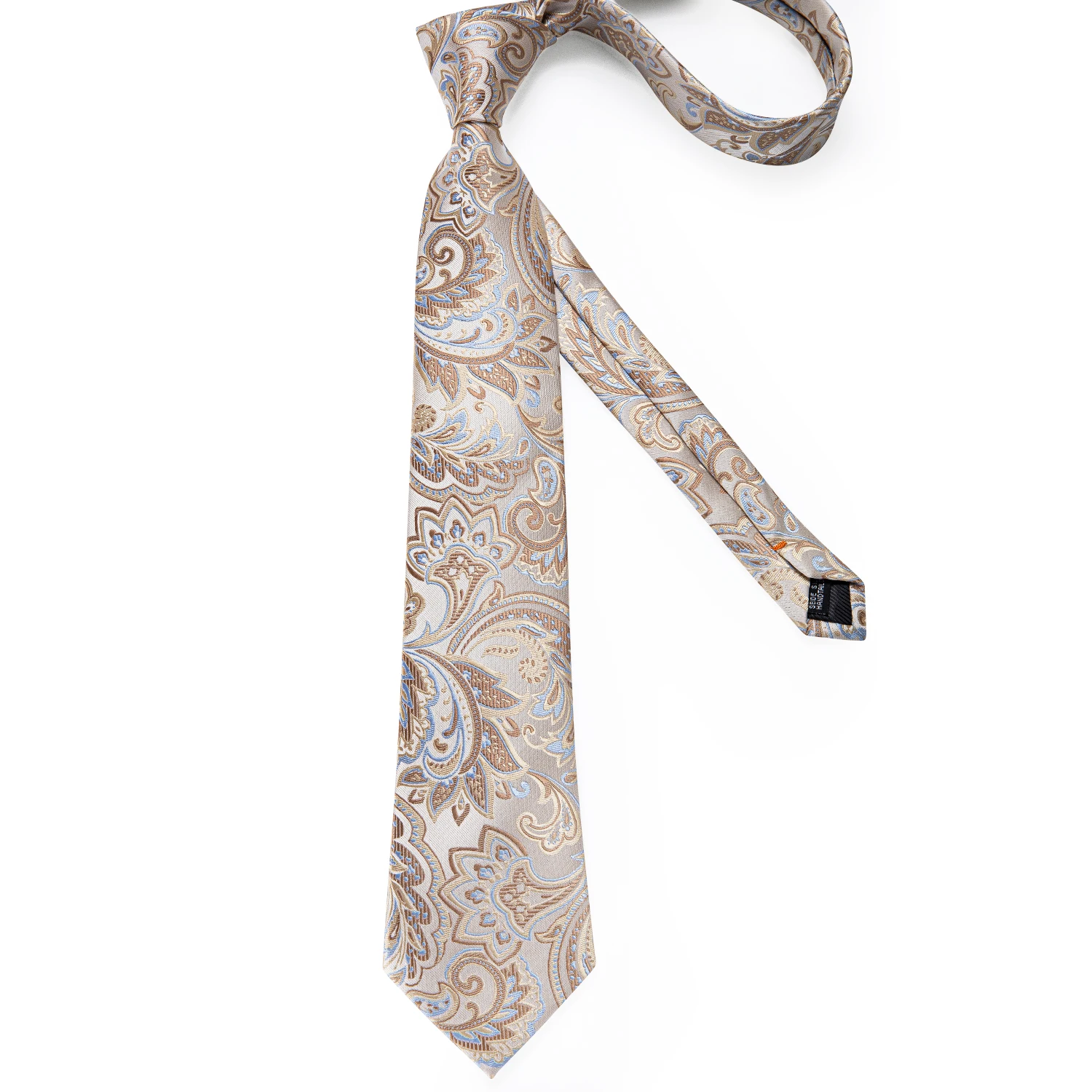 Modische Paisley-Herrenkrawatten in Gold, Türkisgrün, Schwarz, 8 cm, Business-Hochzeits-Accessoires, Krawatte, Geschenk für Männer, DiBanGu – Detail 13