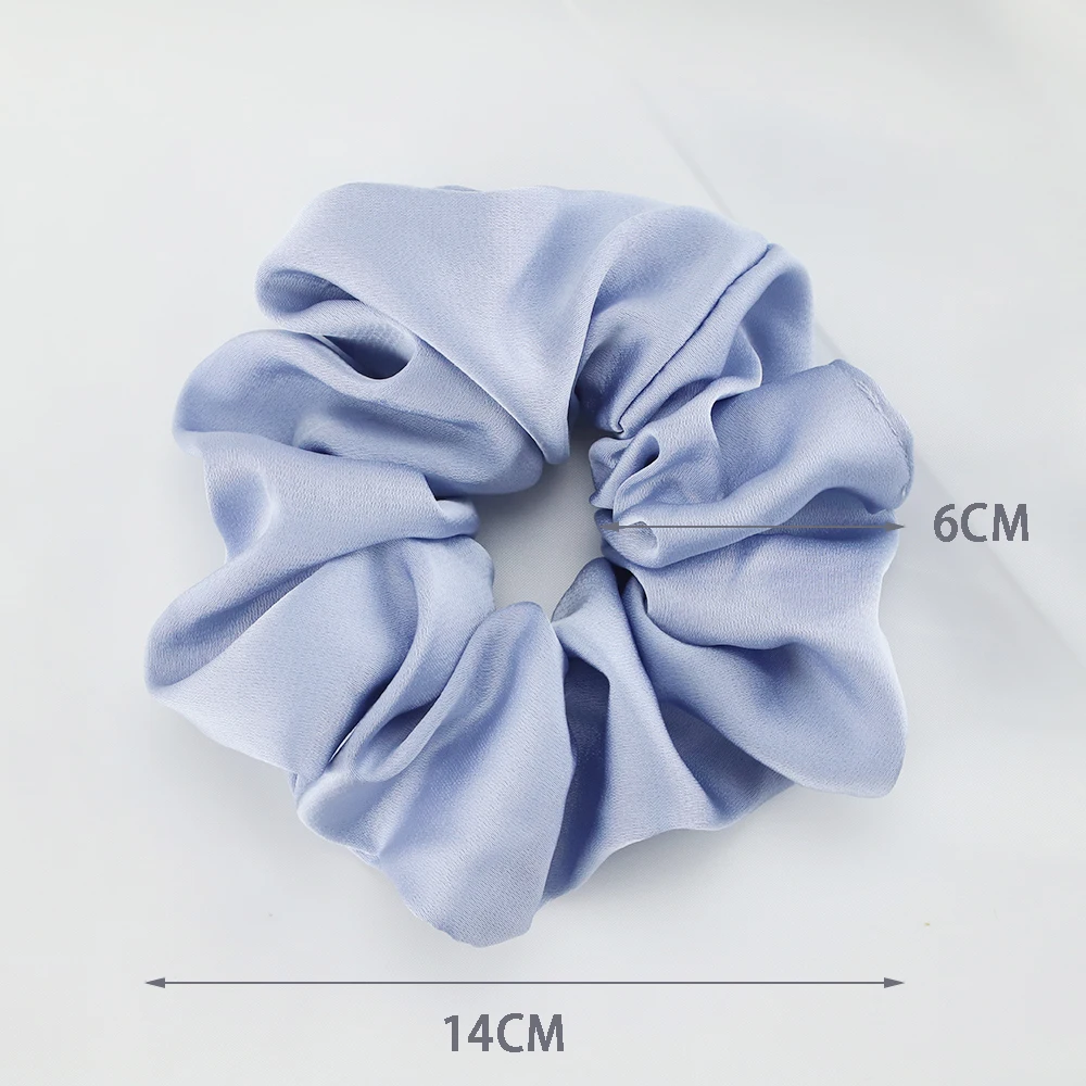 2 Teile/satz Polyester Silk Große Scrunchies Elastische Gummi Haar Band Frauen Mädchen Solide Pferdeschwanz Halter Haar Krawatte Haar Zubehör