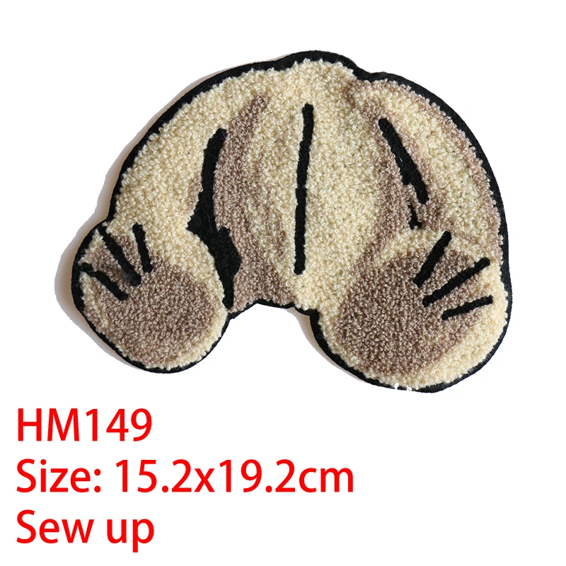 Cartoon Decorative Kitty Cat Bear Chenille Icon Towel Embroidered Applique Patches For clothes DIY Iron on Badges on a Backpack