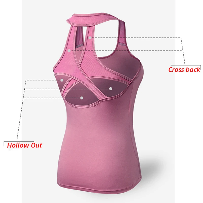 Summer Breathable Racerback Yoga Tank Tops Women Workout Gym Fitness Vest Quick Dry Running Sport Sleeveless Shirts Customize