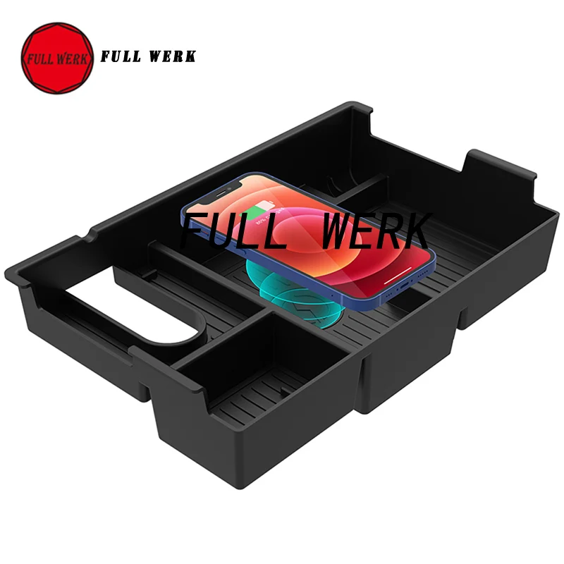 

Phone Wireless Charger Tray Center Console Organizer for Toyota Tundra 2007-2021 Wireless Charging Pad Armrest Storage Box Conta