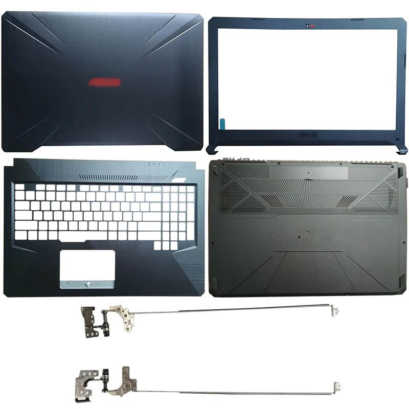 Laptop Black LCD Back Cover/Front bezel/Hinges/Palmrest/Bottom Case 47BKLLCJN70 For ASUS FX80 FX80G FX80GD FX504 FX504G FX504GD