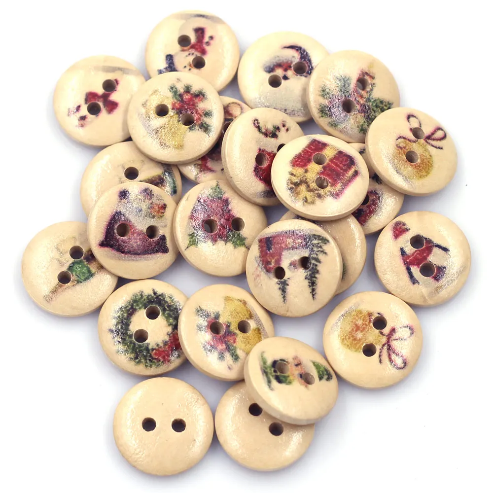 

300Pcs Tiny 15mm Round Multicolor Wood Sewing Buttons Handmade Crafts Scrapbook Shirt Knitting Accessories DIY Material Package