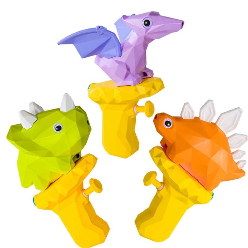 Cute 3D Dinosaur Model Water Gun Toys Kids Summer Tyrannosaurus Press Water Spray Gun Outdoor Beach Garden Toy