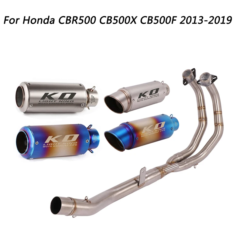 Escape  Motorcycle Front  Connect Tube And 51mm Vent Pipe Stainless Steel For Honda CBR500 CB500X CB500F 2013-2019