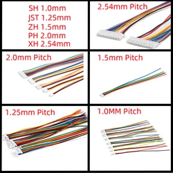 Conector hembra con cable, 1,0, 1,25, 1,5, 2,0, 2,54 SH/JST/ZH/PH/XH, 1,0 MM, 1,25 MM, 1,5 MM, 2,0 MM, 2,54 MM, 2 pines/3/4/5/6, 10 unidades/7/10P