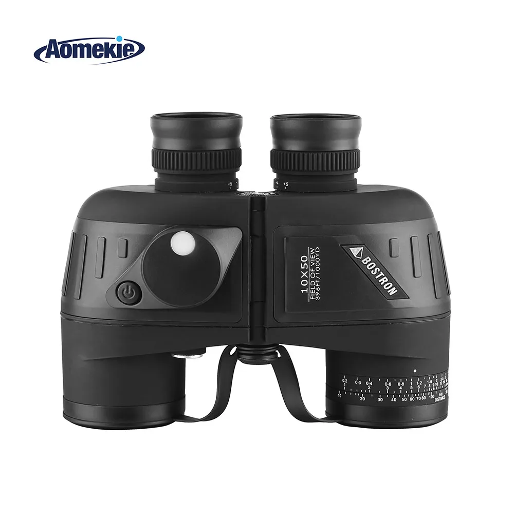 

10X50 Binoculars with Rangefinder Compass Bak4 Prism for Hunting Boating Military Marine Birdwatching Waterproof Telescope