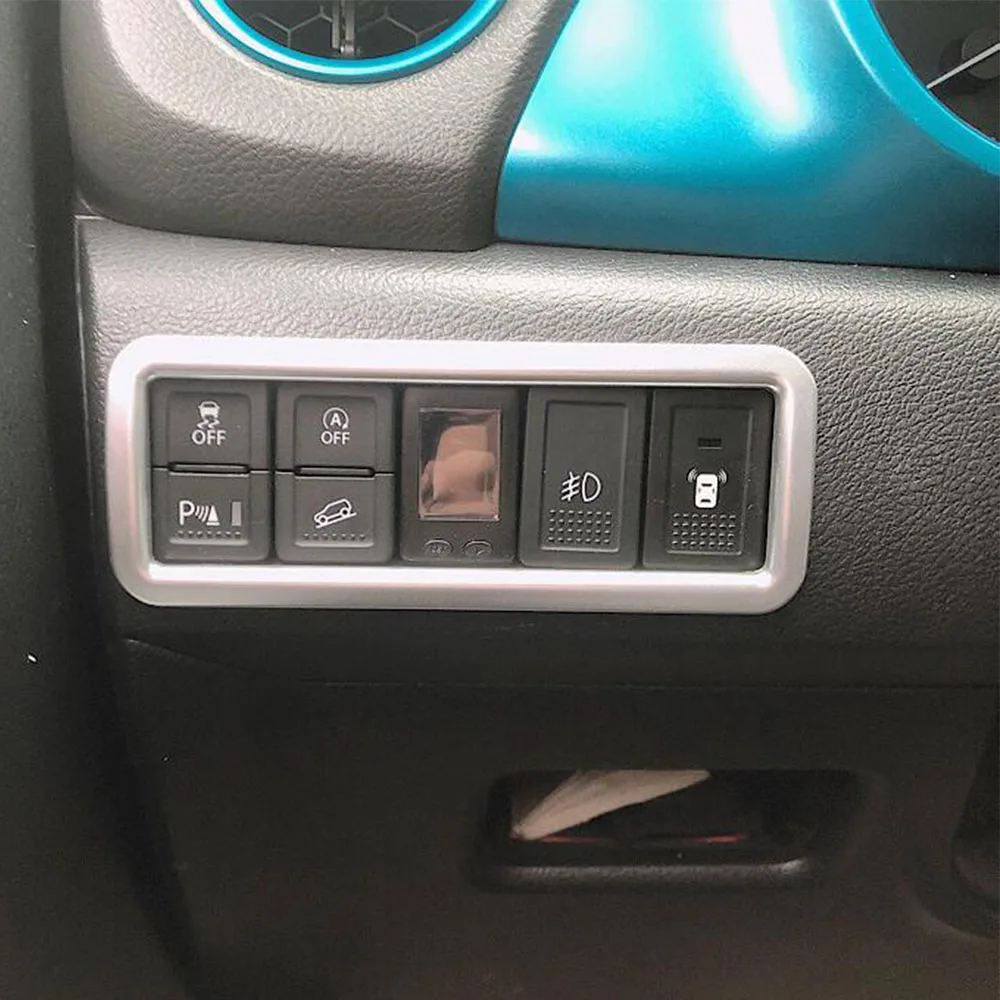 For Suzuki Vitara 2016 2017 2018 2019 2020 Car Styling ABS Matte Cover Front Fog Light Switch Button Trim Frame Lamp Panel 1PCs