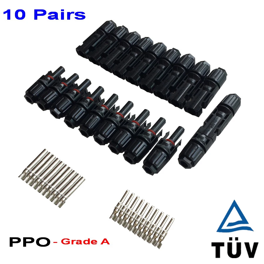 กันน้ำ IP67 ต่อ PV PV สำหรับ 2.5 มม.4mm2 6mm2, Solar Connector ชายและหญิง TUV รับประกัน