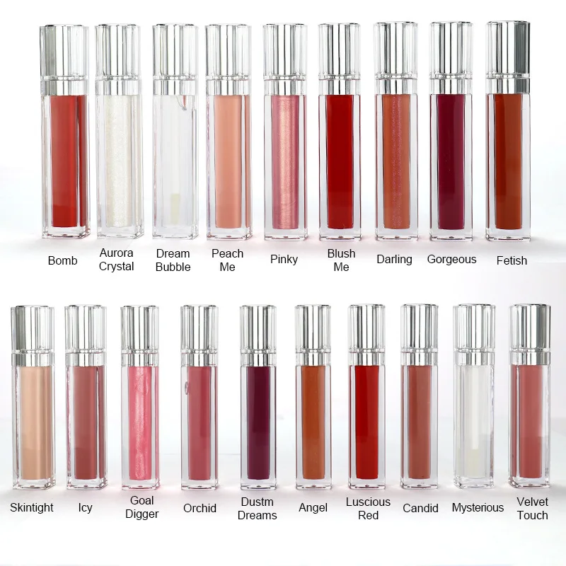 Customized Vegan Lip Gloss Wholesale Cosmetic Private label Moisturizing Lipgloss Shiny Glitter Clear Makeup Liquid Lipstick