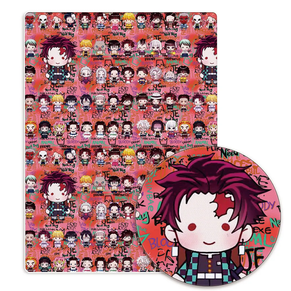 Demon Slayer characts Stof Cartoon Hot Diy 140X50Cm Polyester Katoen Fabrichandmade Naaien Patchwork Bedrukte Stof Stof Anime