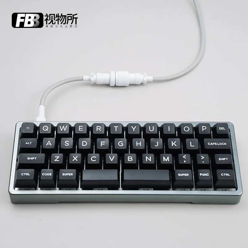 FBB Cables Original Light Gray and White Aviation Plug Separate Custom Data Cable Braided Cable Type C for Mechanical Keyboard