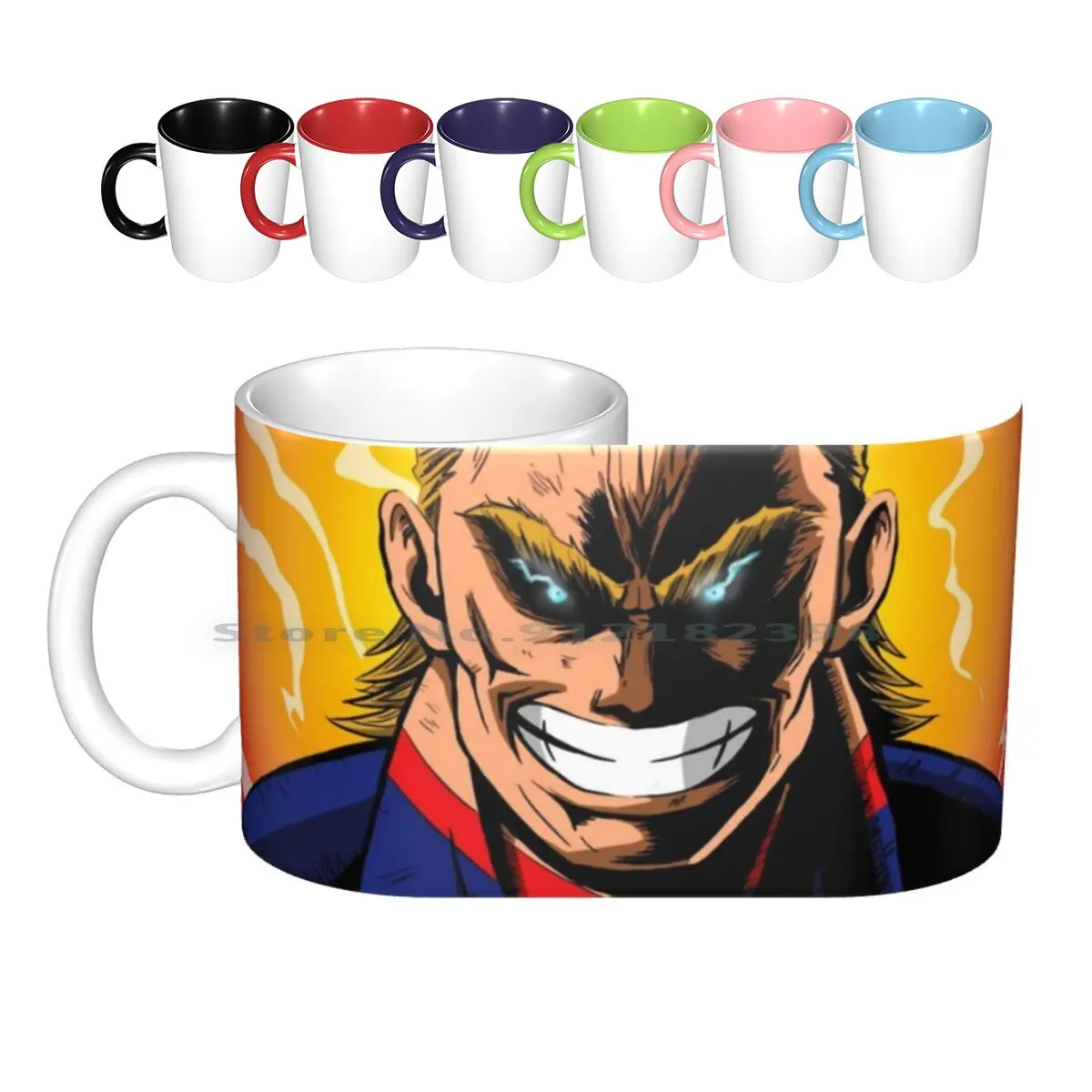 All Might Ceramic Mugs Coffee Cups Milk Tea Mug All Might Creative Trending Vintage Gift Bottle Cup