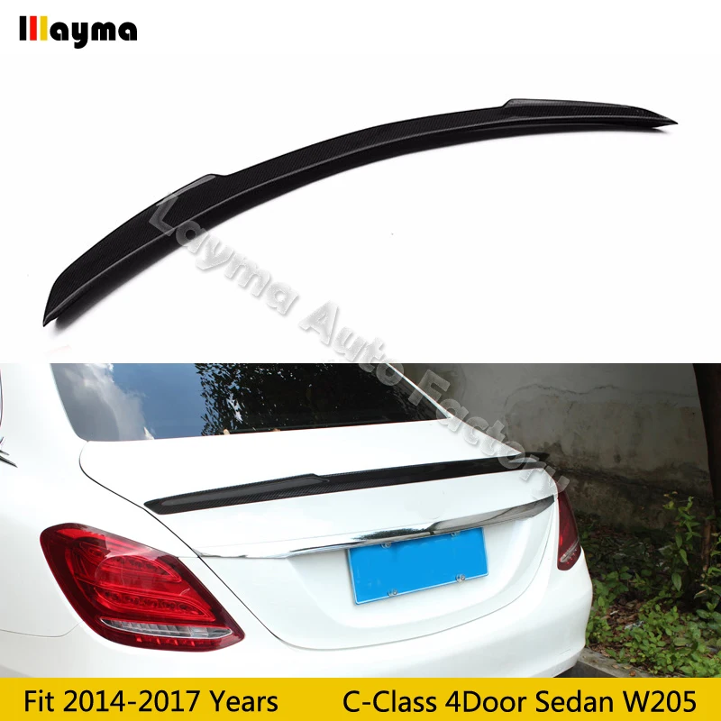 

FD Style Carbon Fiber rear trunk spoiler For Benz C-Class W205 4Door Sedan C180 C200 C220 C250 2014 - 2018 year Car spoiler Wing