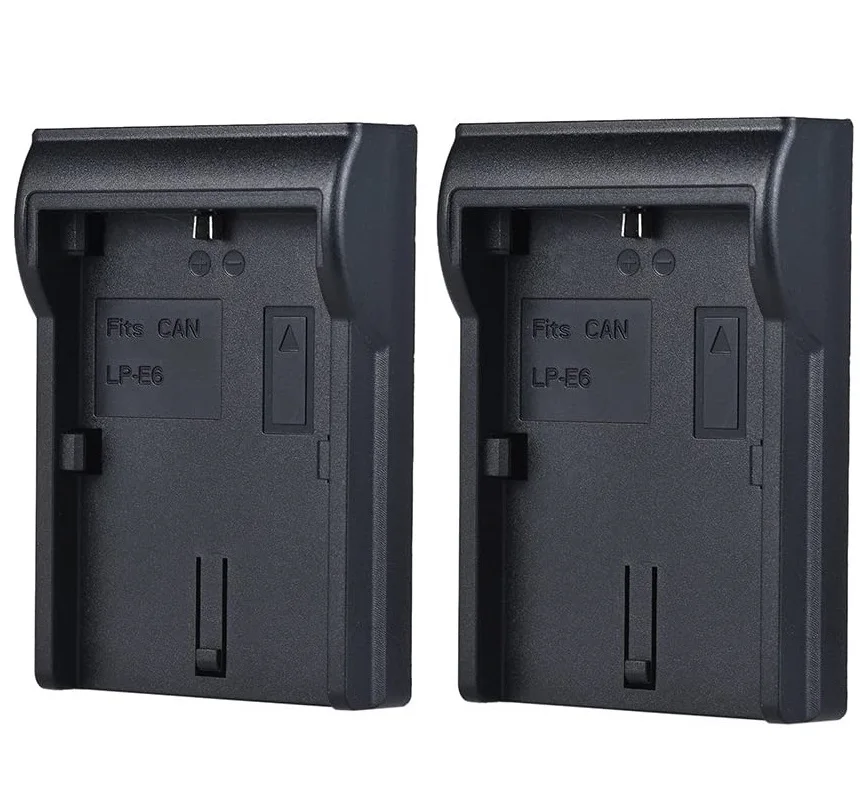 2 Pack LP-E6 LP-E6N Battery Charger Adapter Plate for BATMAX charger etc and LP-E6N  Canon DSLR EOS 60D,7D,5D Mark II Mark III