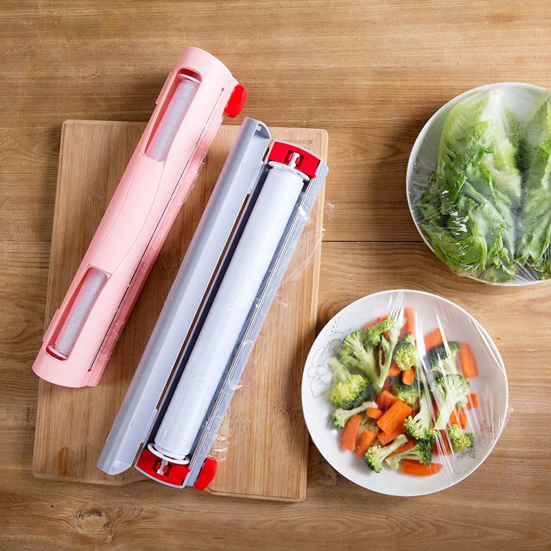 Food Cling Wrap Dispenser,Foil And Cling Film Dispenser,Aluminum Foil Wrap Organizer For Kitchen Drawer Cling Film Cutter