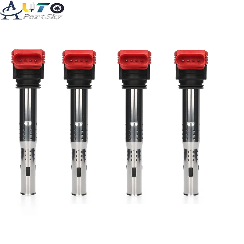 4 Pcs Ignition Coils Pack For Volkswagen Beetle Golf Jetta Passat For Audi A3 B7 B8 C7 06E905115D 06E905115 06H905115 07K905715