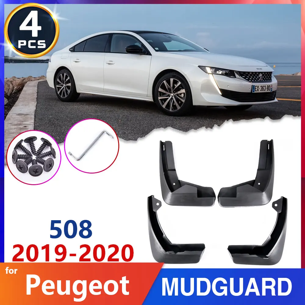 

Car Fender Mud Flap Mudguard for Peugeot 508 2019~2020 2nd 2 Gen Mudflaps Splash Guards Flaps Exterior Auto Accessories Stickers