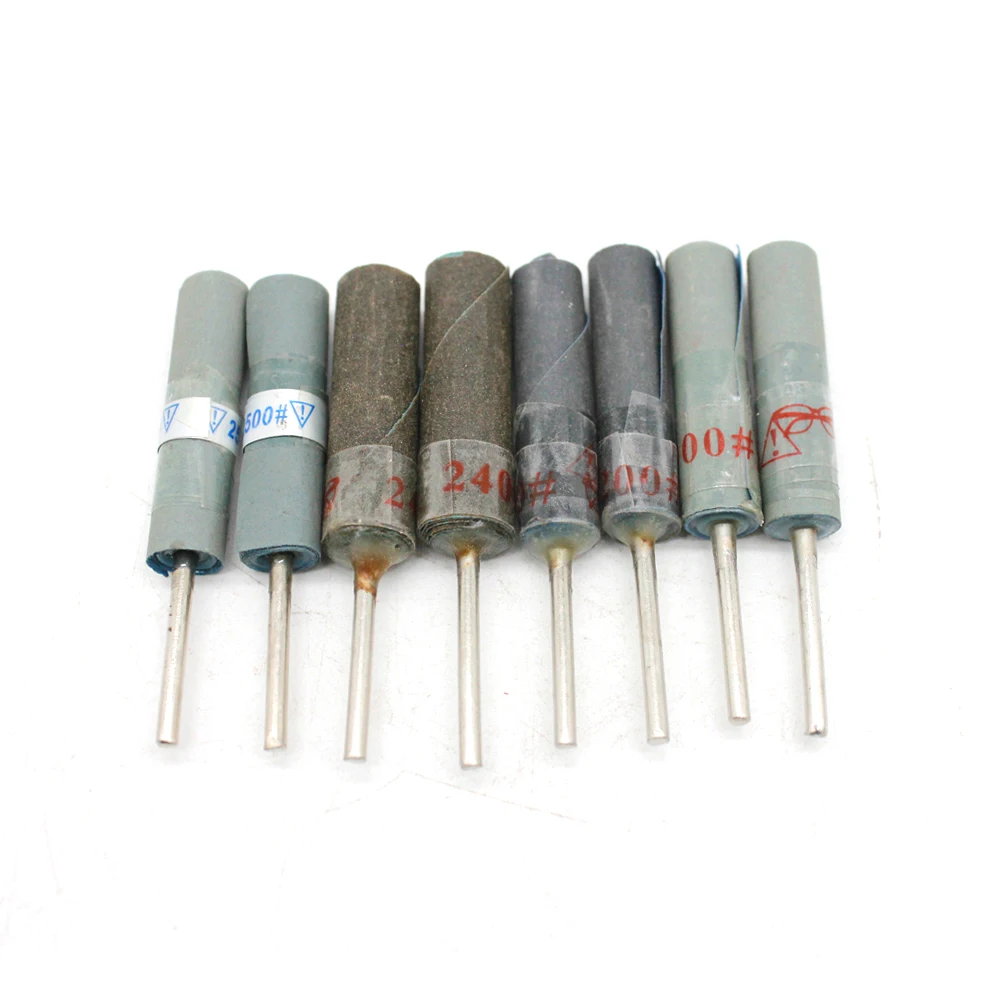 15pcs Sandpaper Grinding Bands Rod 2.35mm Shank Jewelry Polishing Wheel Head Electric Drill Accessories