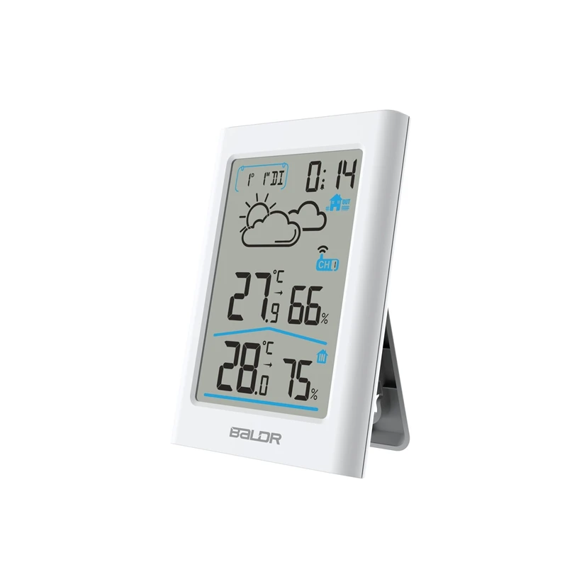 Smart Wireless Weather Station Big LCD Digital In/Outdoor Thermometer Hygrometer Remote Sensor Alarm Time Clock Weather Forecast