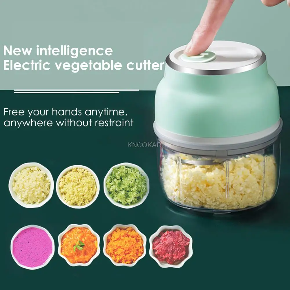 Electric Garlic Food Vegetable Chopper Squeezer Meat Grinder Mini Crushed Garlic Masher Machine Garlic Artifact Kitchen Gadget