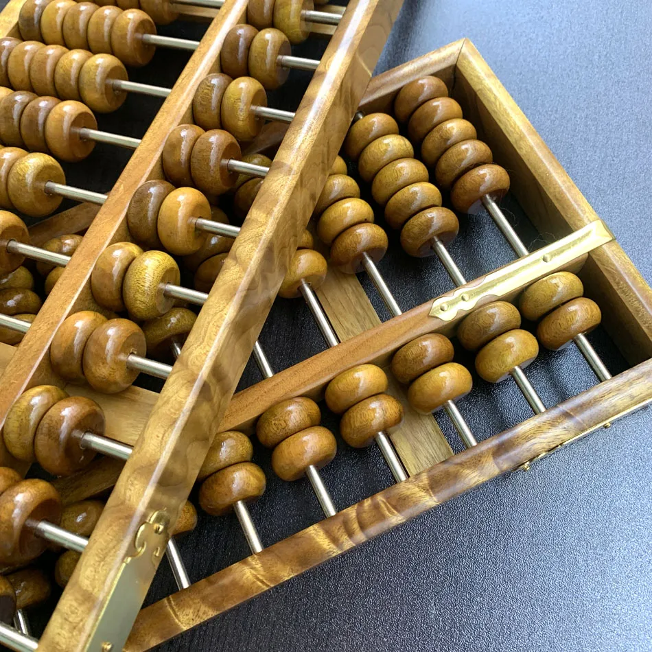 Solid Wooden Abacus for Decoration and Business Gift, Gold Phoebe, SiChuan NanMu, High Quality, Made with High Quality