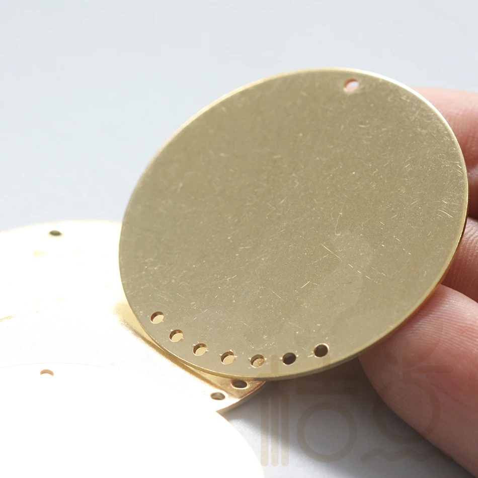 2 Pieces Solid Raw Brass Flat Round Pendant - 40x0.8mm (4005C-F-155)